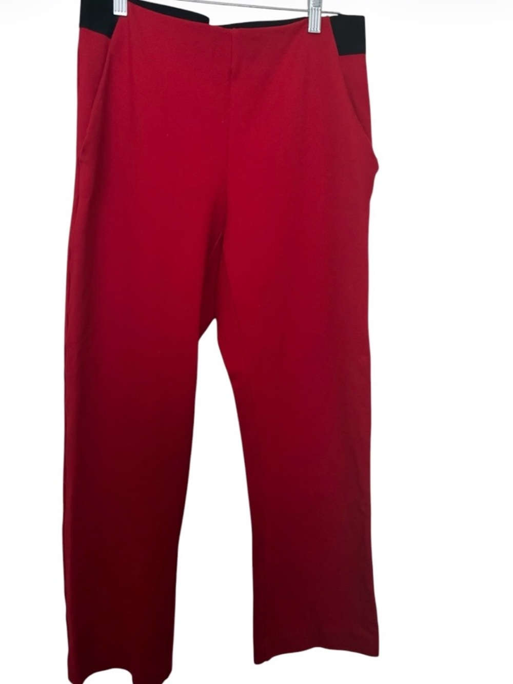 Liz Claiborne Red Pants with Black Waistband Sz M